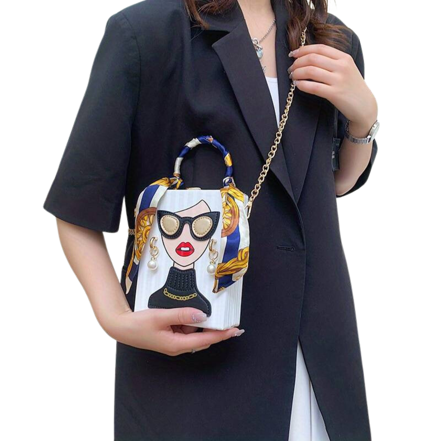 Unique-Top Handle Box Square Purse | QUEEN