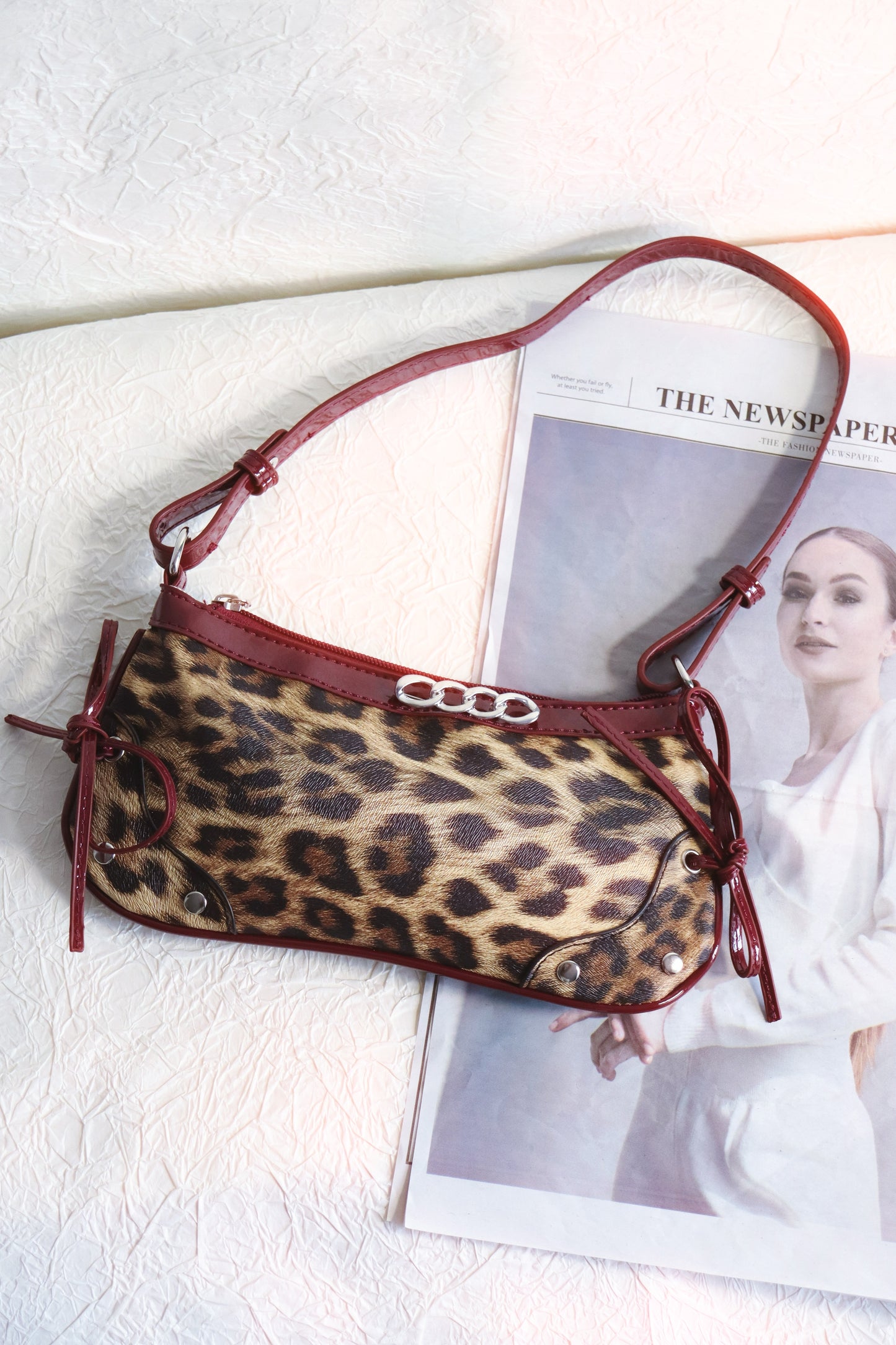 Red Leopard Bag with Bow Tie Details | BLAZE