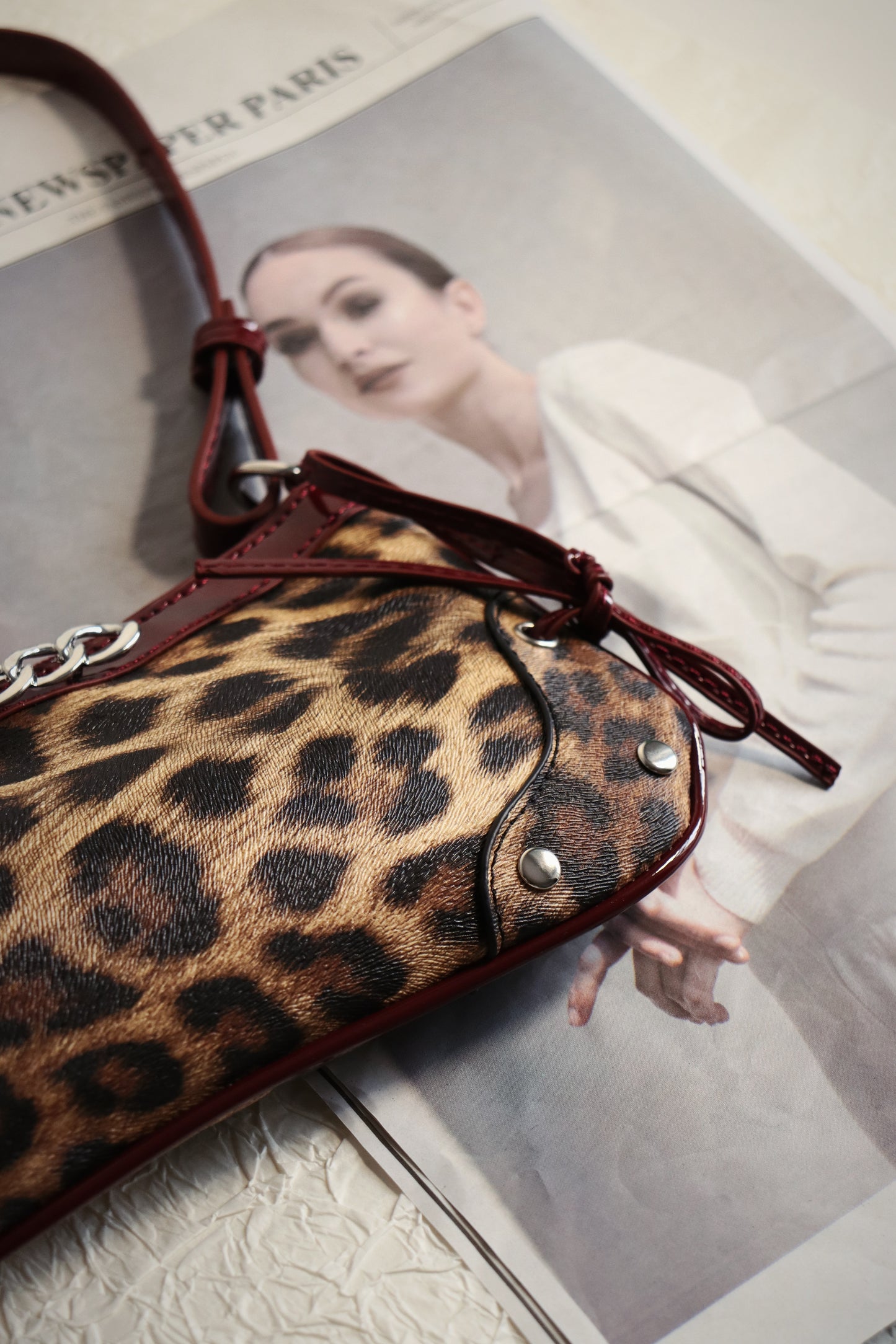 Red Leopard Bag with Bow Tie Details | BLAZE
