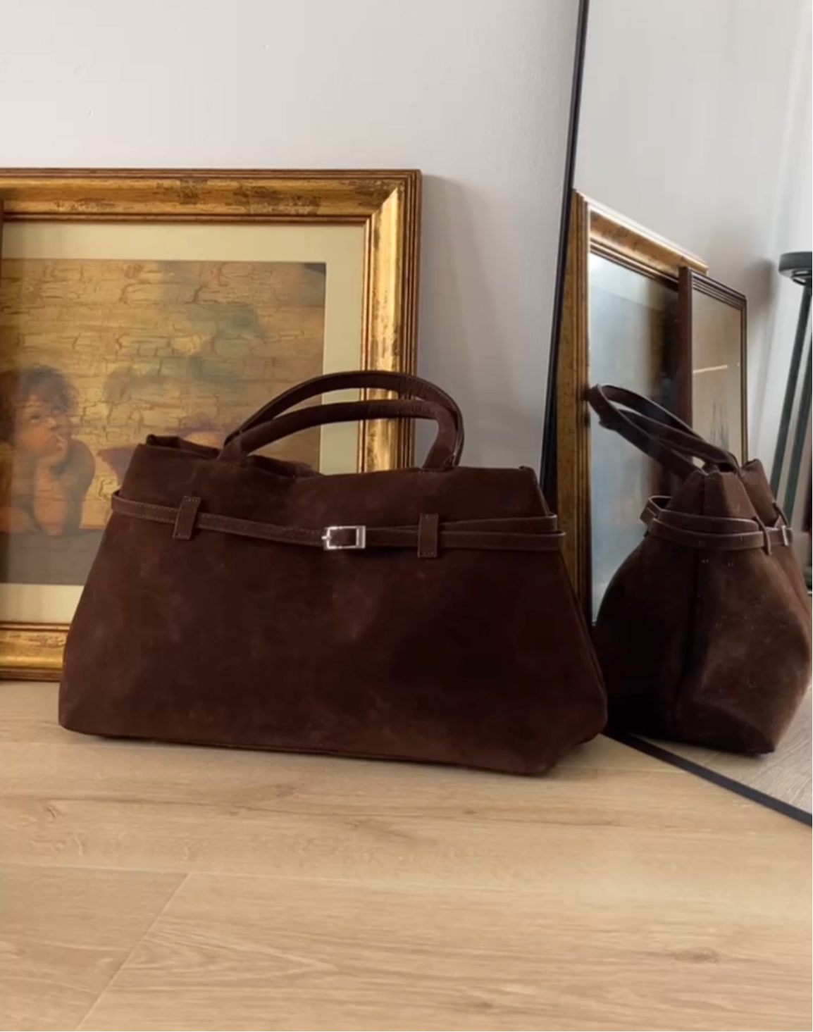 Vintage Suede Tote Bag | CHARLOTTE