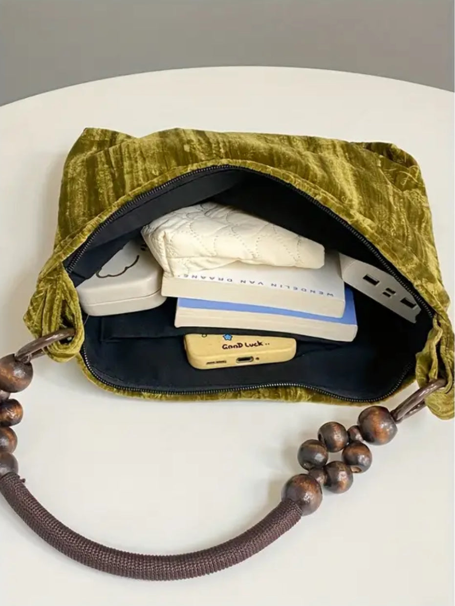Vintage-Inspired Canvas Shoulder Bag | OLIVE