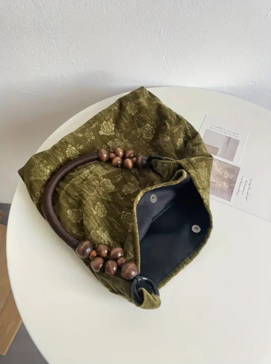 Vintage-Inspired Canvas Shoulder Bag | OLIVE