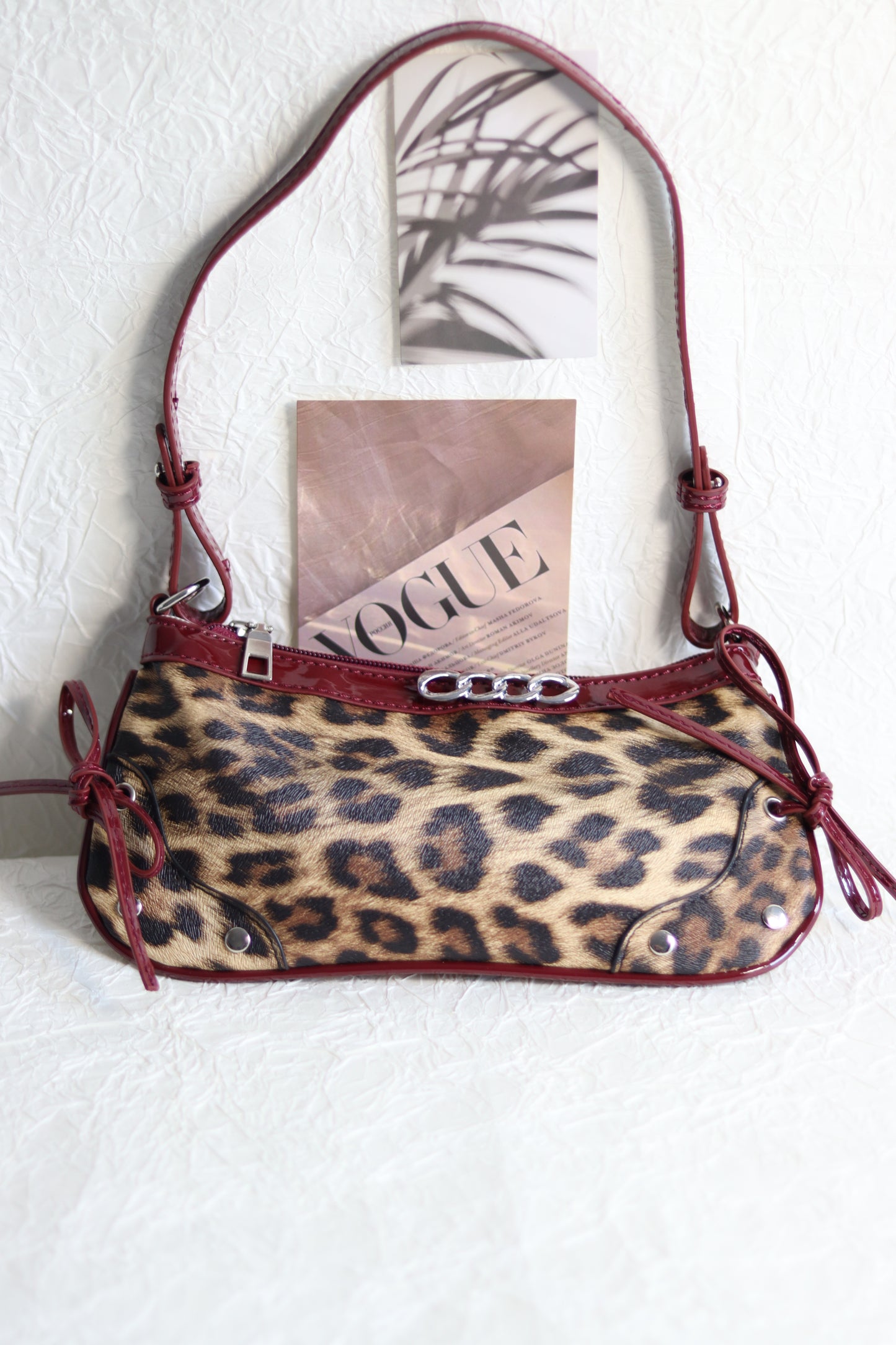 Red Leopard Bag with Bow Tie Details | BLAZE