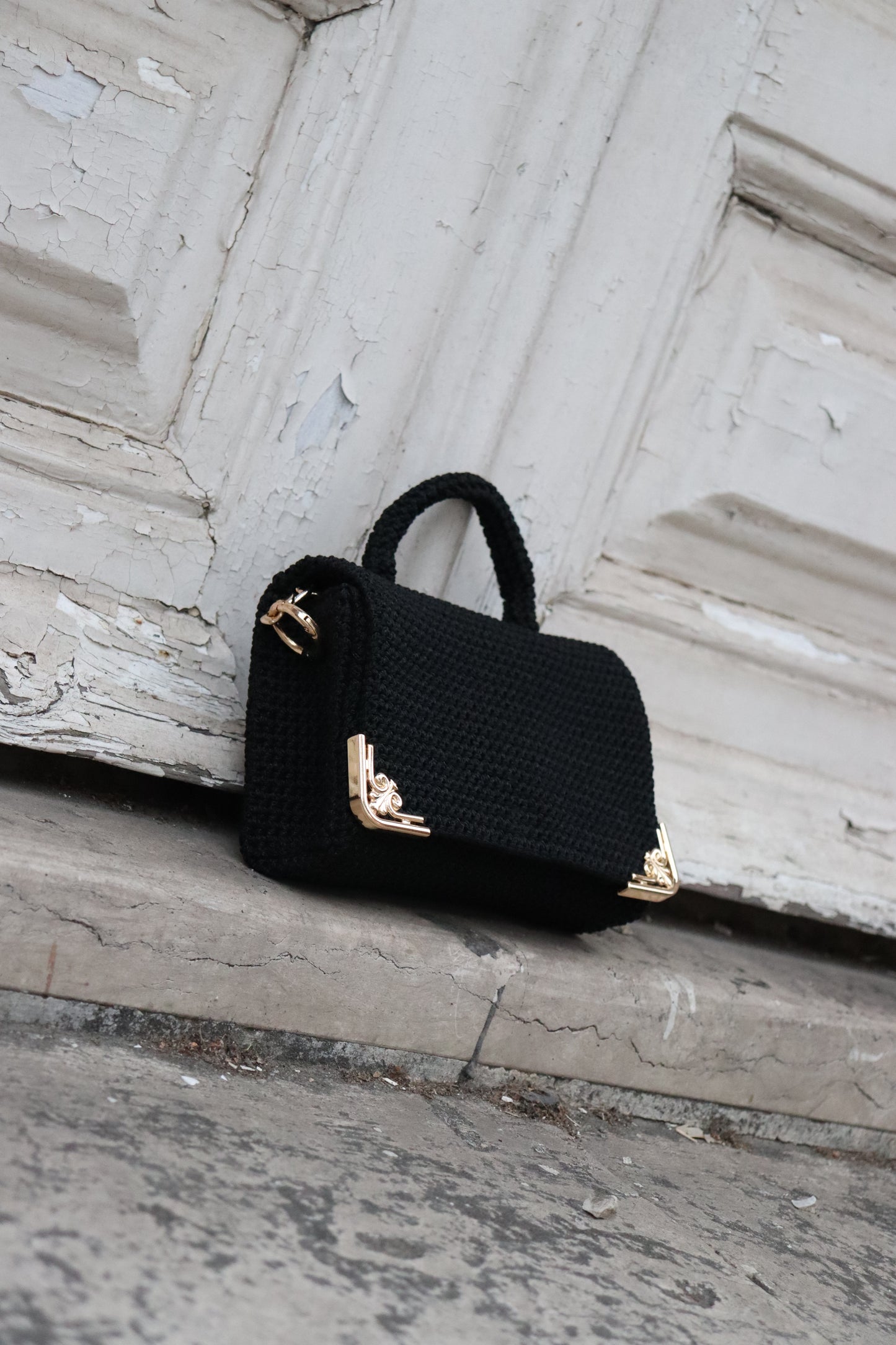Women Crochet Bag with Golden Details | BELLA