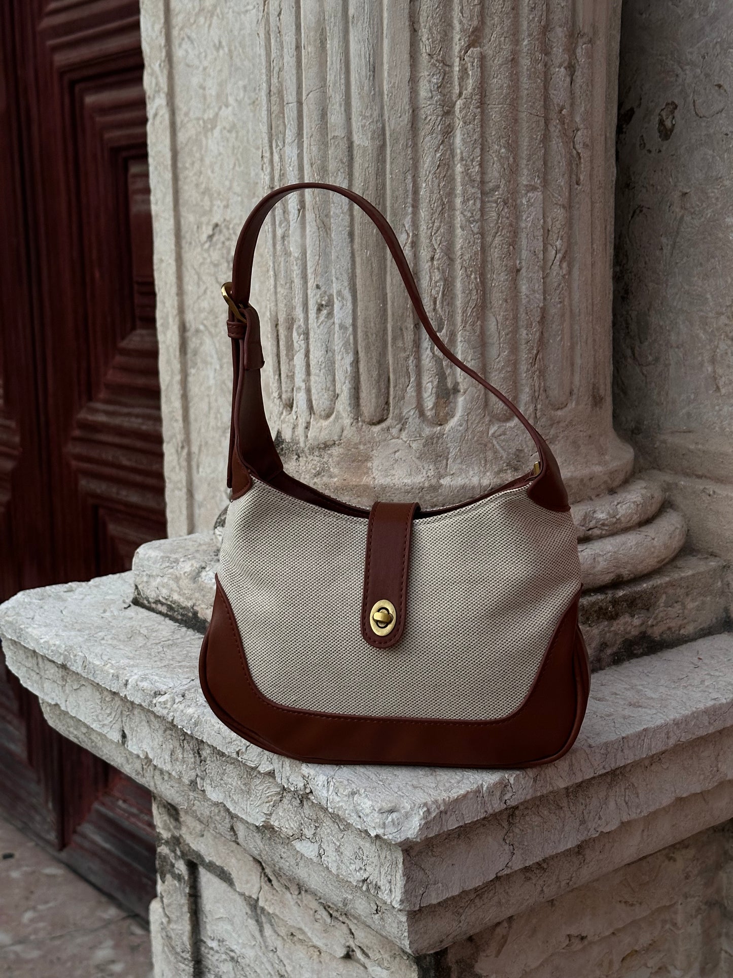 Vintage French Canvas Shoulder Bag | PARIS