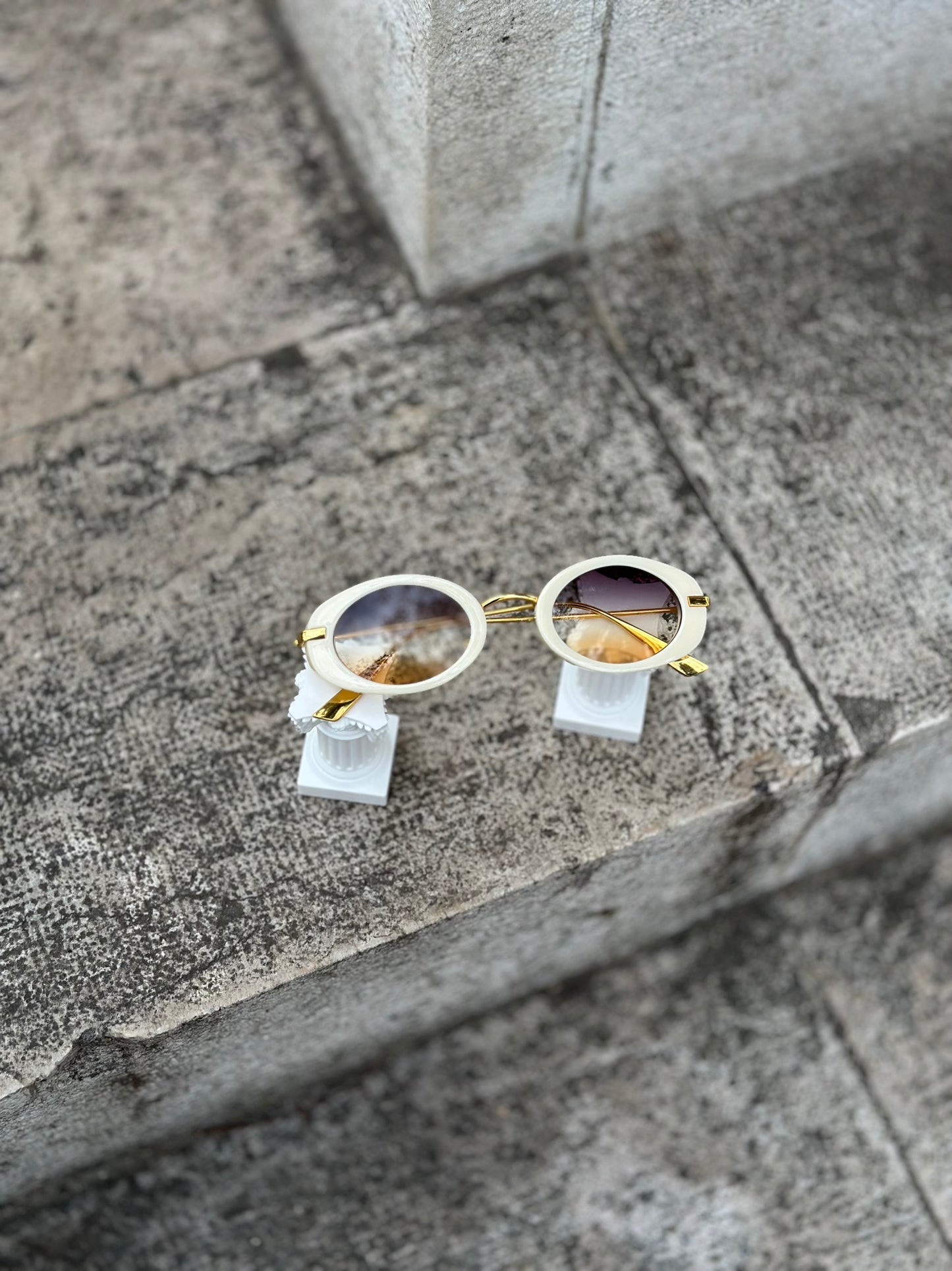 Chic Oval Sunglasses with Metal Frame | VENOM