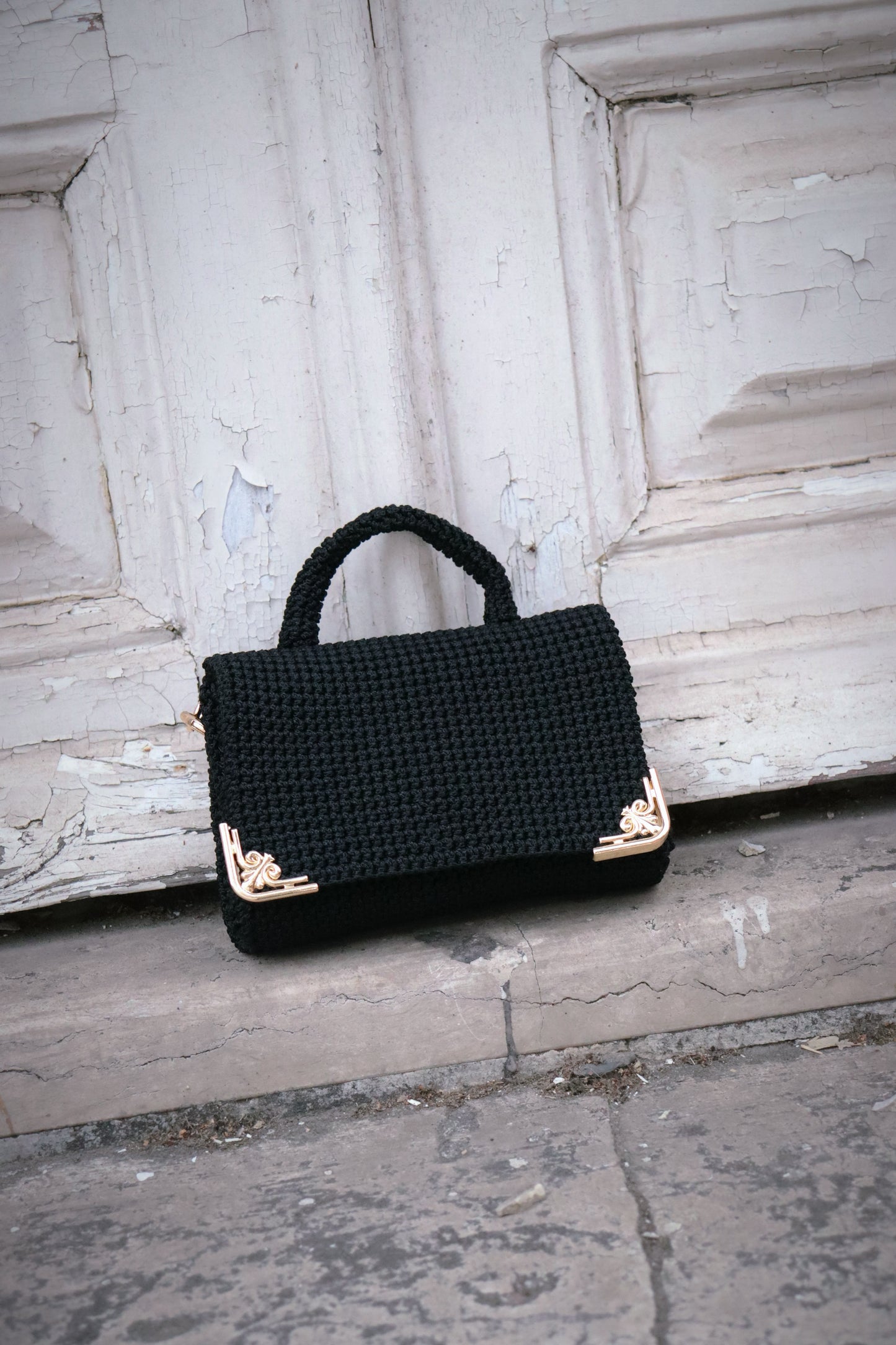 Women Crochet Bag with Golden Details | BELLA