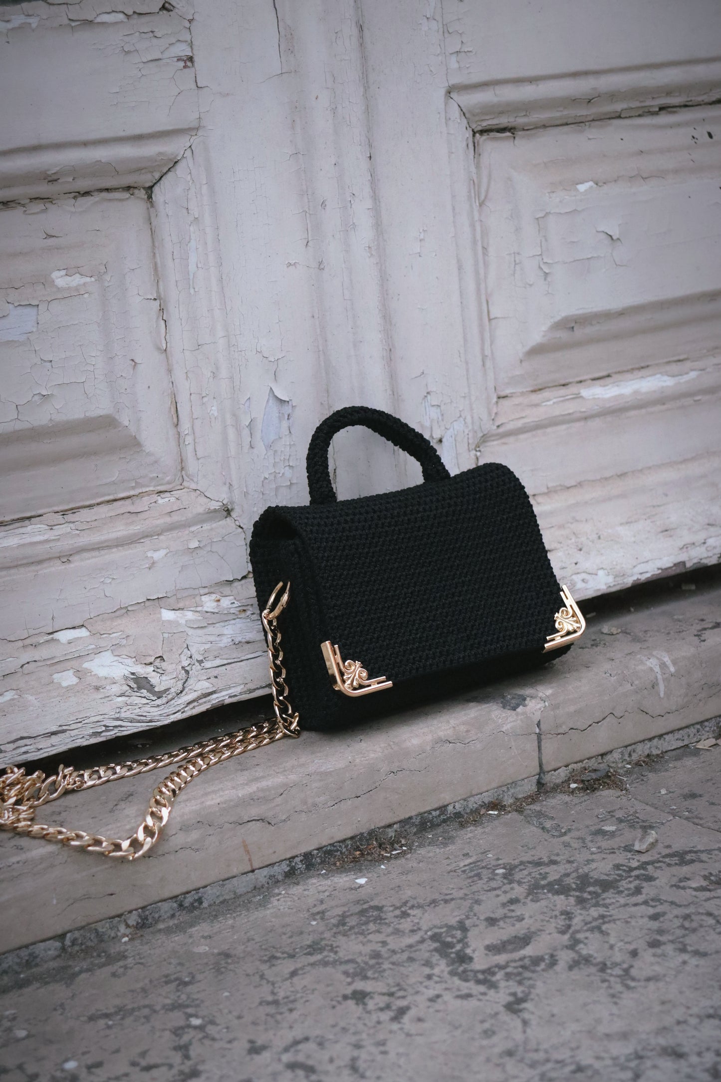 Women Crochet Bag with Golden Details | BELLA