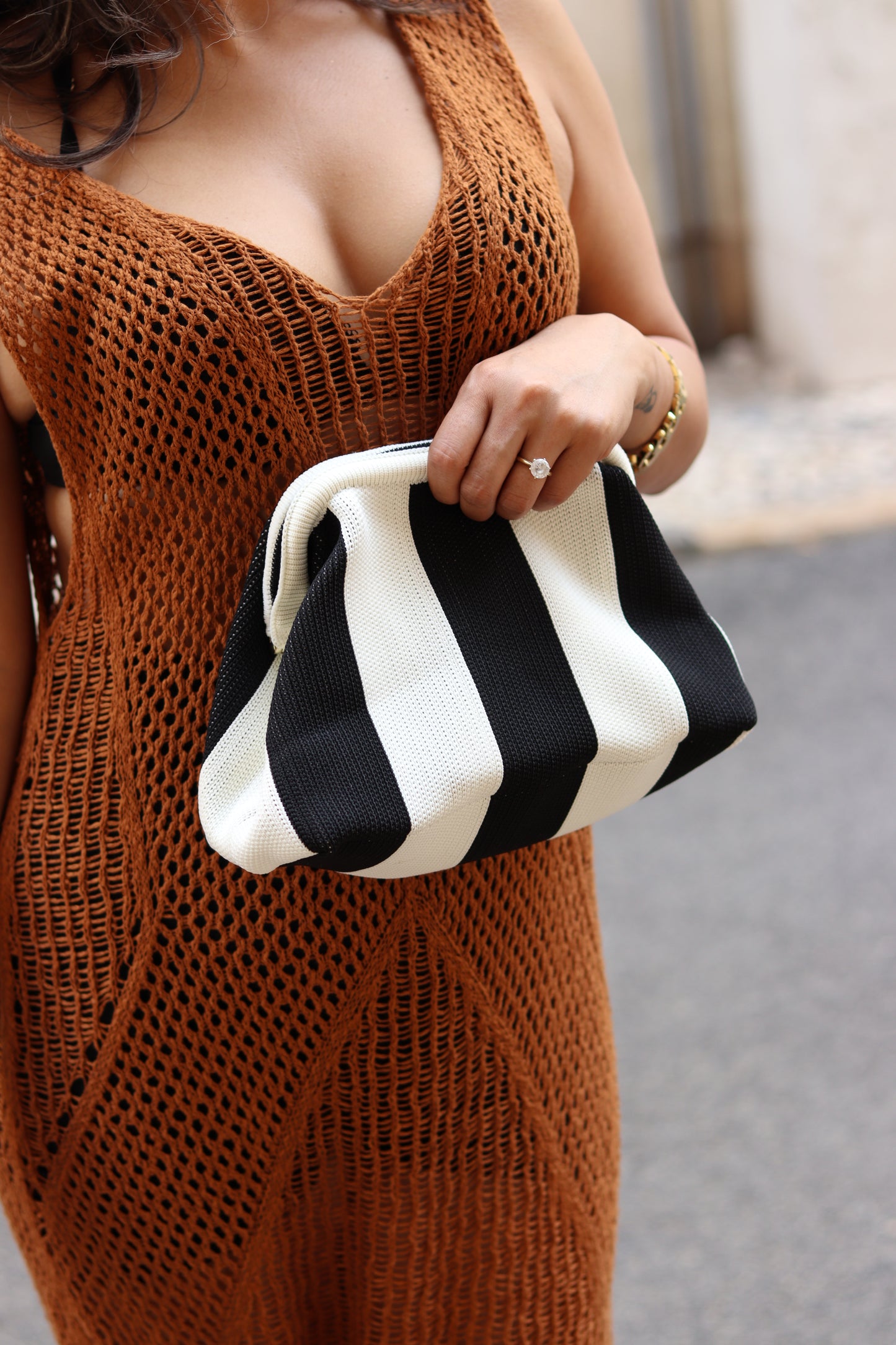 Striped Crochet Bag For Women | RACUUN