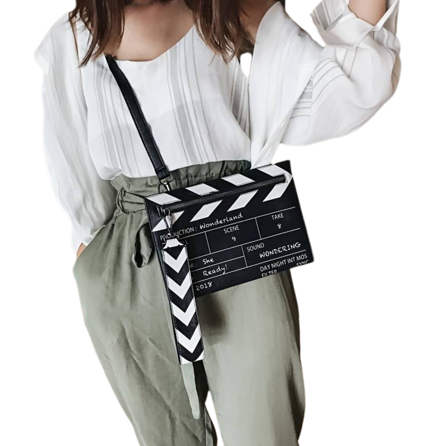 Creative Film Clapper Handbag, Trendy Novelty Evening Purse, Movie Film Cut Action Clapboard Clutch Bag