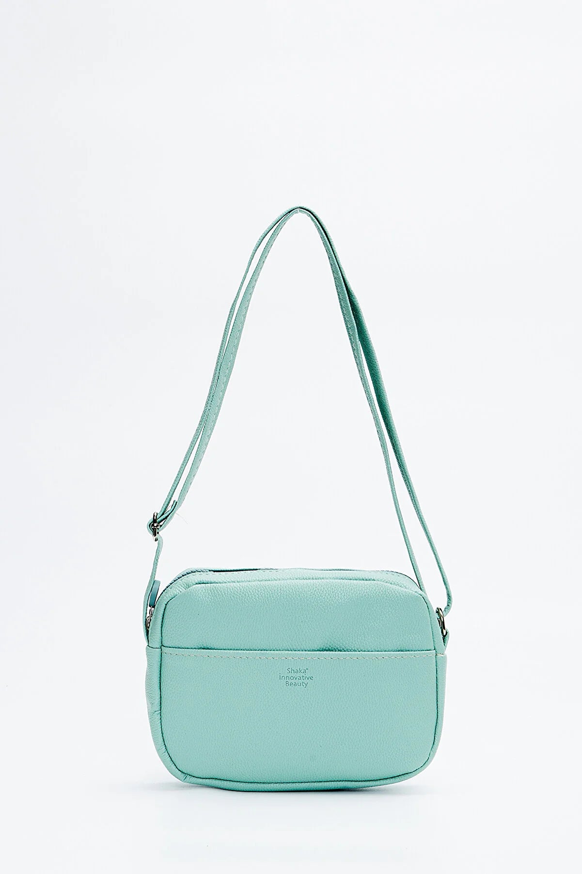 Green I Single Zipper Front Pocket Women's Mini Urban Shoulder Bag With Adjustable Cross Strap