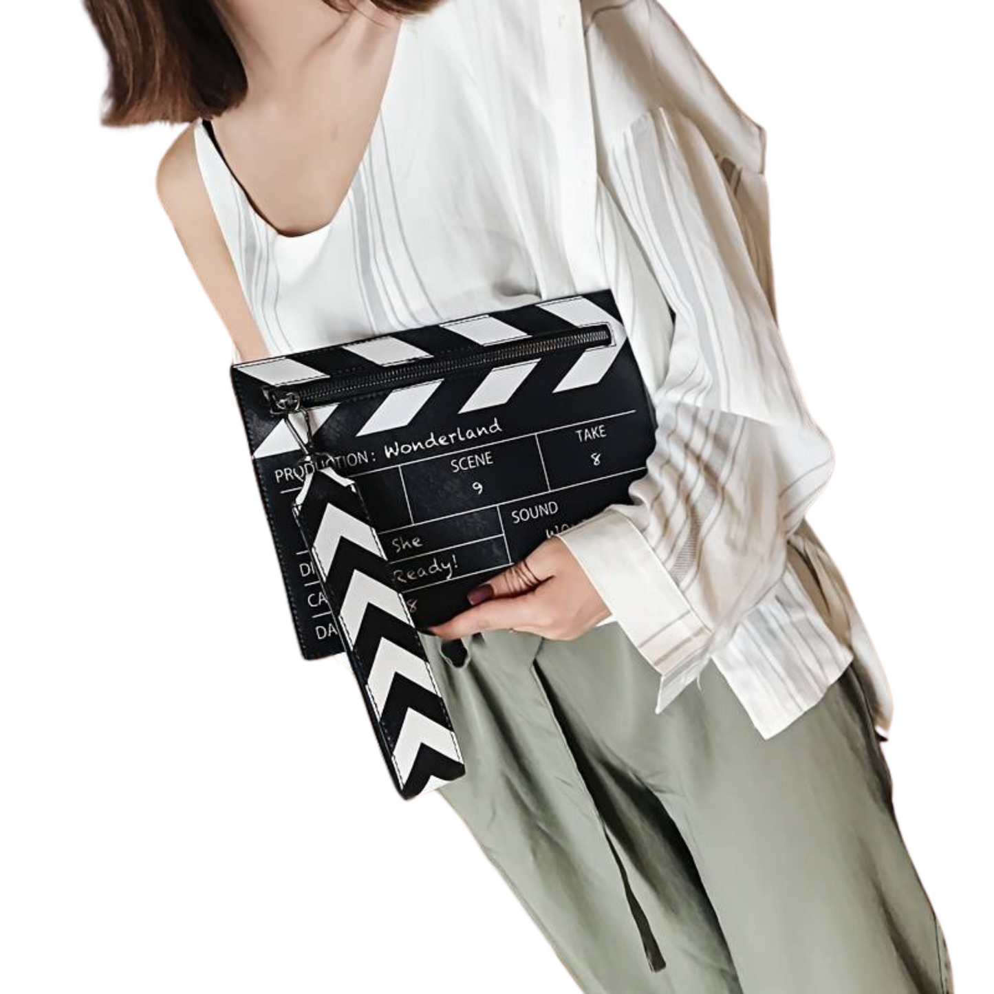 Creative Film Clapper Handbag, Trendy Novelty Evening Purse, Movie Film Cut Action Clapboard Clutch Bag