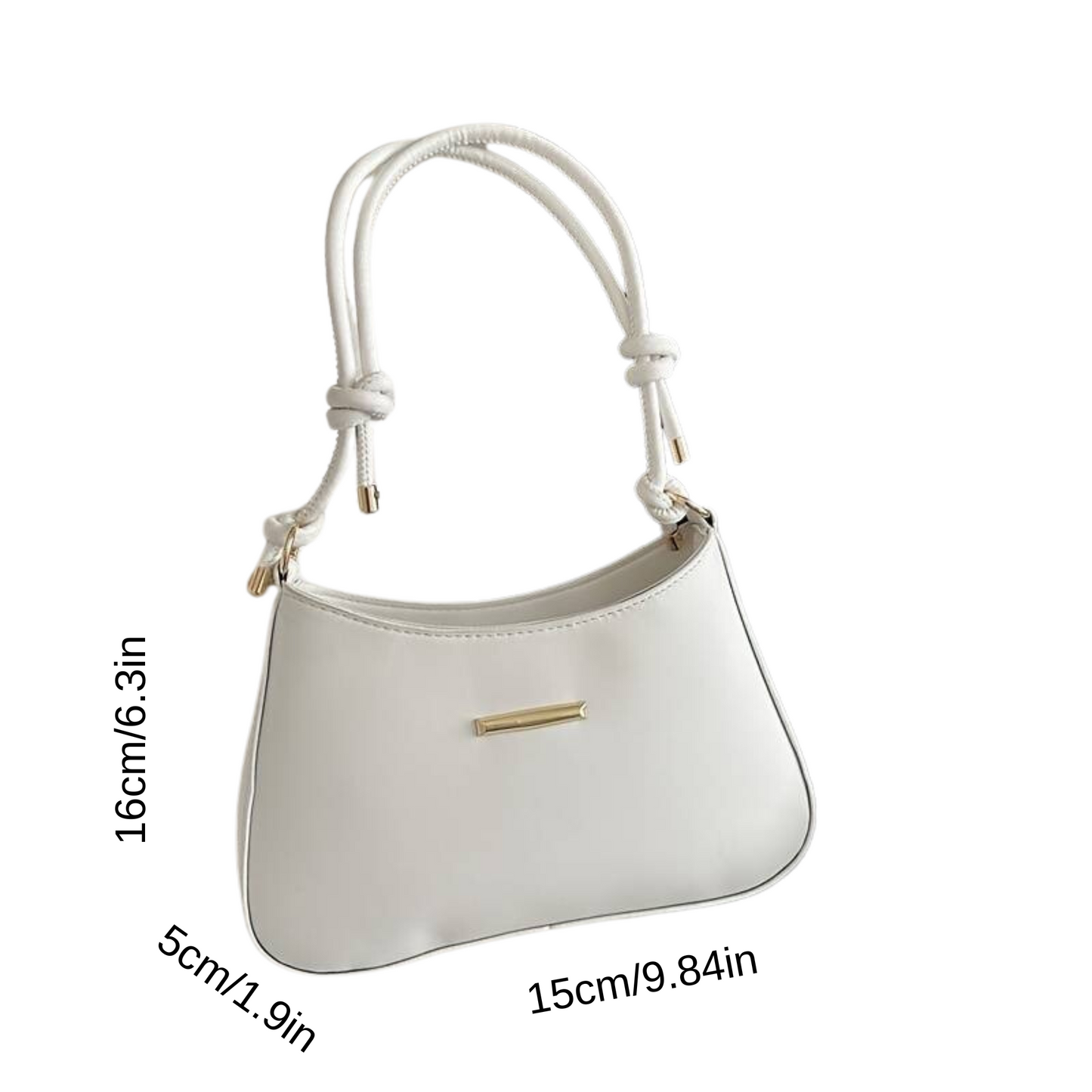 Elegant Minimalist Solid Color Shoulder Bag, With Zipper Closure For Women, Chic Underarm Purse