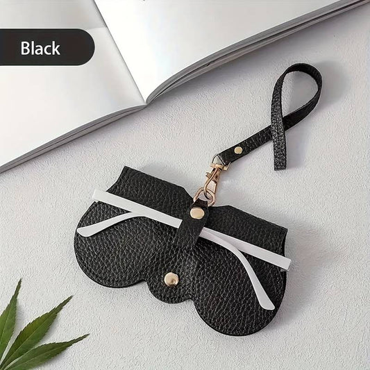 Simple PU Leather Litchi Pattern Glasses Case, Travel Friendly, Stylish, Light Anti-Lost Eyewear Holder For Reading Glasses, Sunglasses