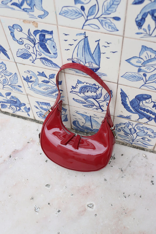 Cherry Red Trendy Shoulder Bag | AMORA