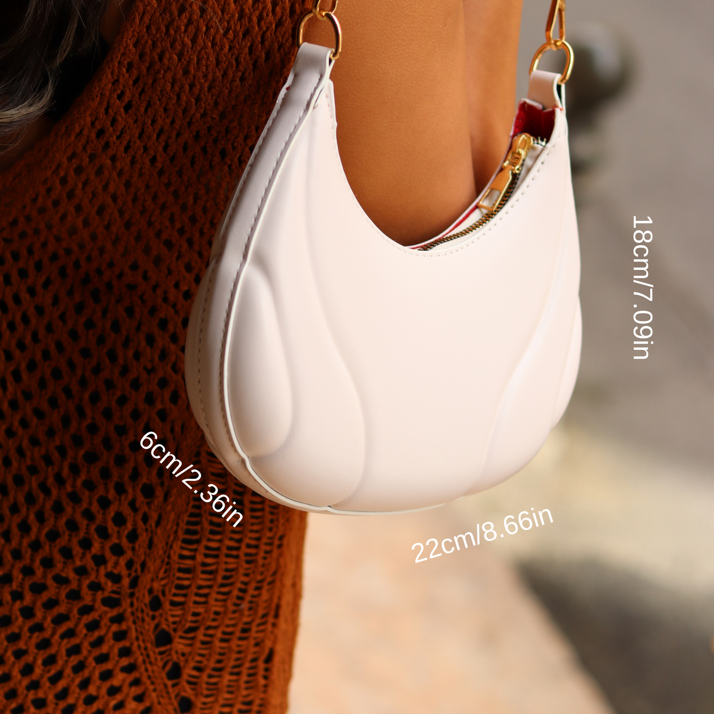 Fashion Crescent Shoulder Bag, Trendy Underarm Hobo Bag, Women's Stylish Handbag & Purse