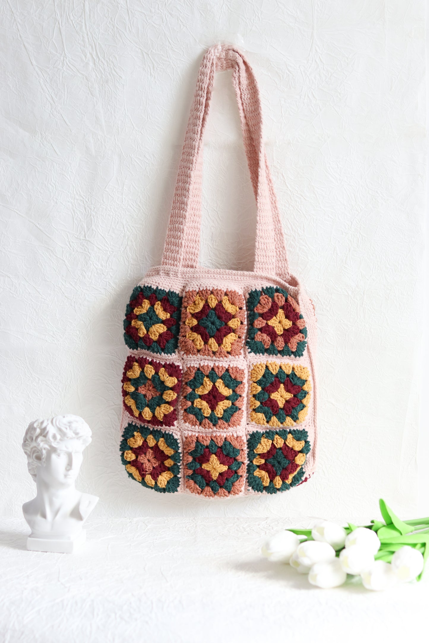 Granny Square Bag, Crochet Bag, Crochet Purse, Crochet tote Bag, Retro Bag, Hippie Bag,Gift for Her, Boho Bag, Vintage Style, Bag For Women