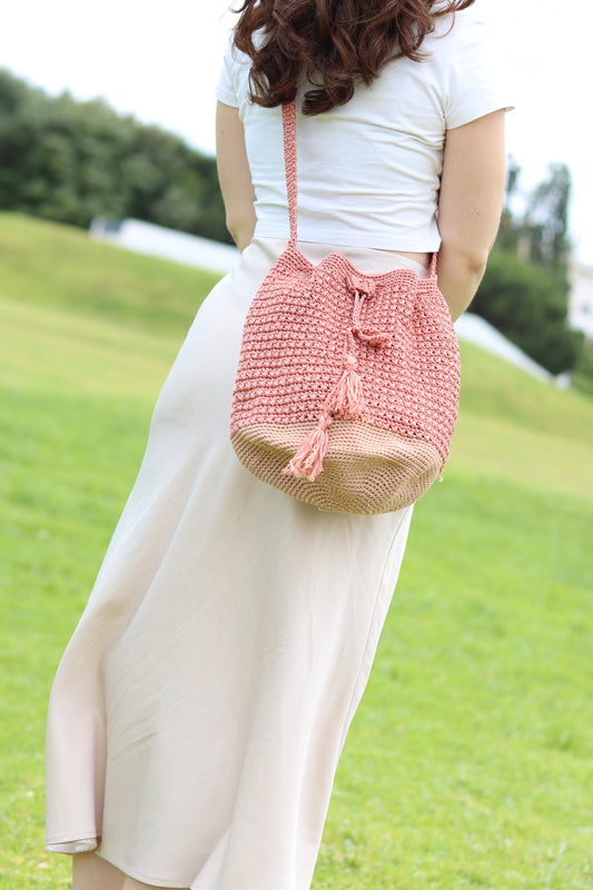 Crochet Bag, Bucket Bag, Crochet Red Bag, Knit Bag,