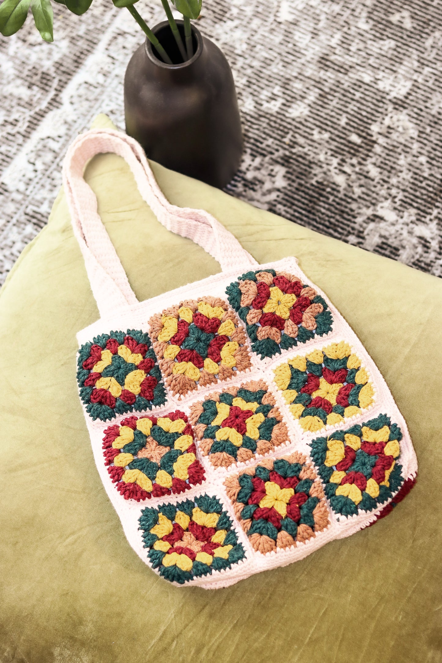 Granny Square Bag, Crochet Bag, Crochet Purse, Crochet tote Bag, Retro Bag, Hippie Bag,Gift for Her, Boho Bag, Vintage Style, Bag For Women