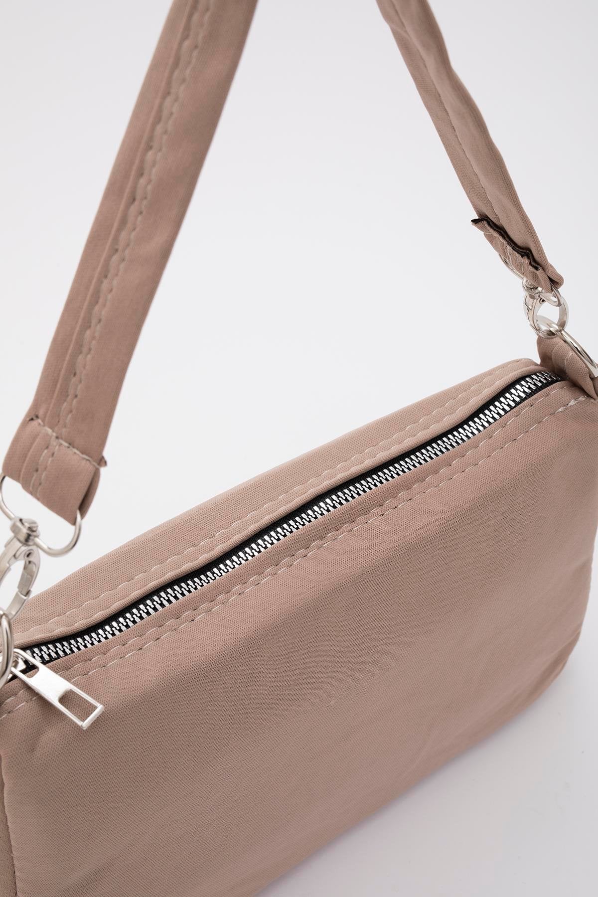 Mink I Casual Sports Canvas Fabric Baguette Women's Hand And Shoulder Bag