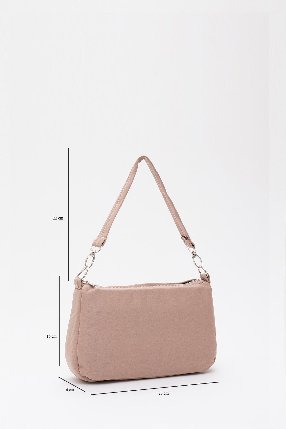 Mink I Casual Sports Canvas Fabric Baguette Women's Hand And Shoulder Bag